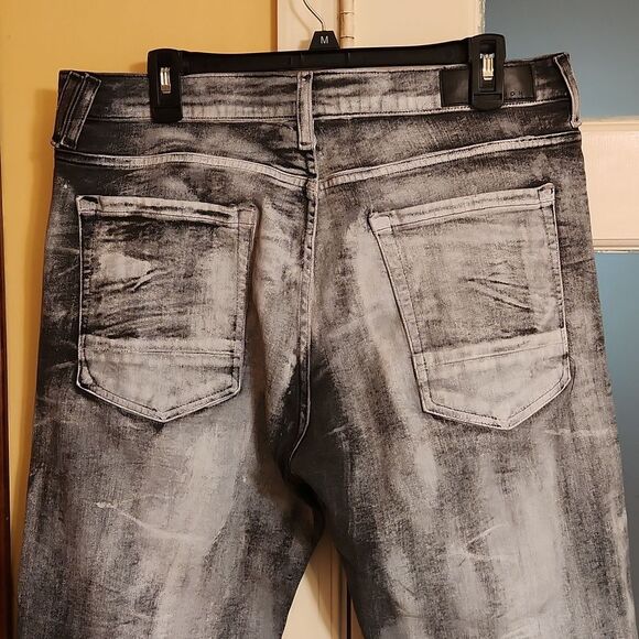 SeanJohn Gray Jeans "Athlete" Tapered w/ Stretch Size 36W 30L - Picture 6 of 9